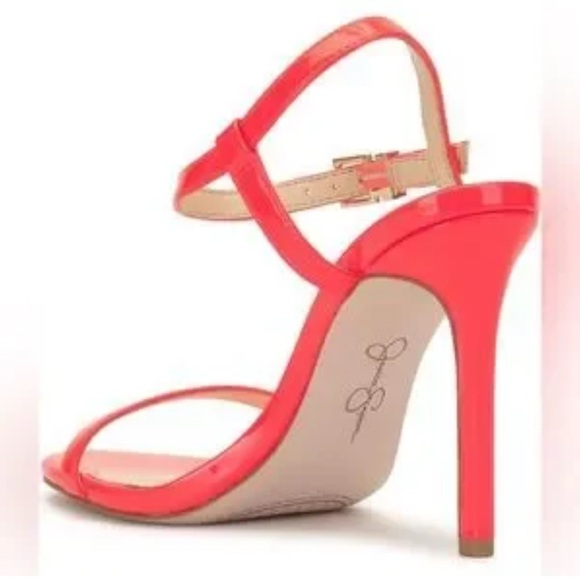 NIB [Jessica Simpson] Jilni Bright Neon Orange Stiletto Sandals Women’s Sz 9.5 - Picture 2 of 14